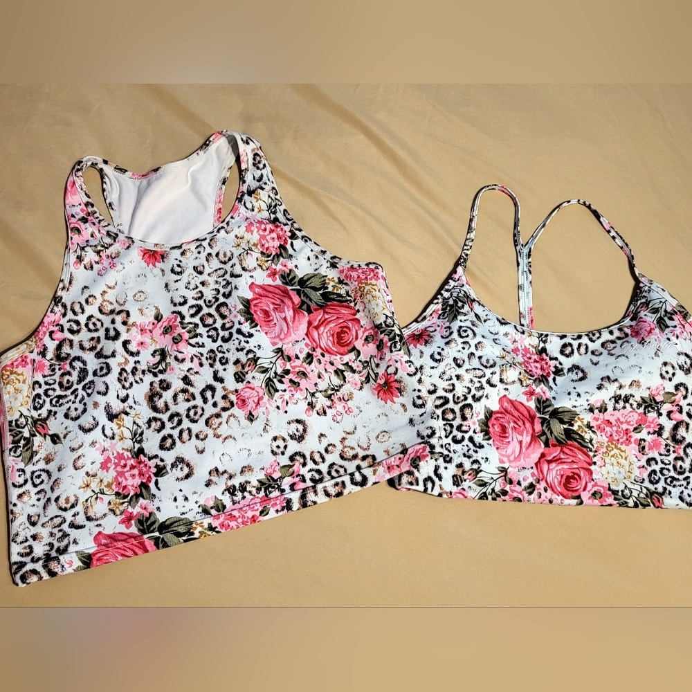 Floral Leopard Print Crop Top